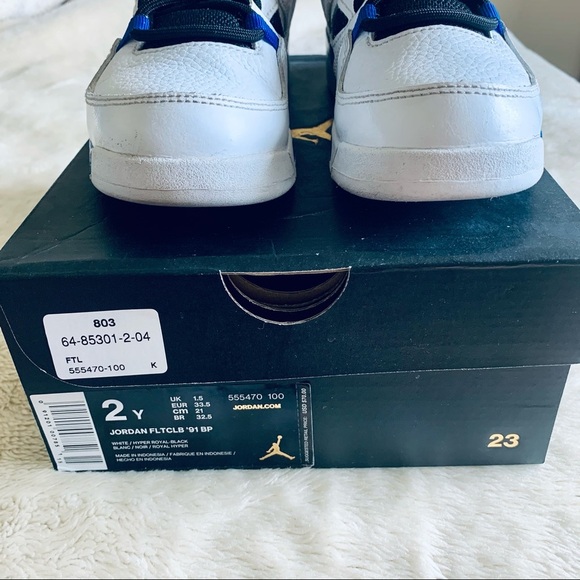 Jordan FLTCLB ‘91 BP White Sneakers Size 2Y - Picture 2 of 9
